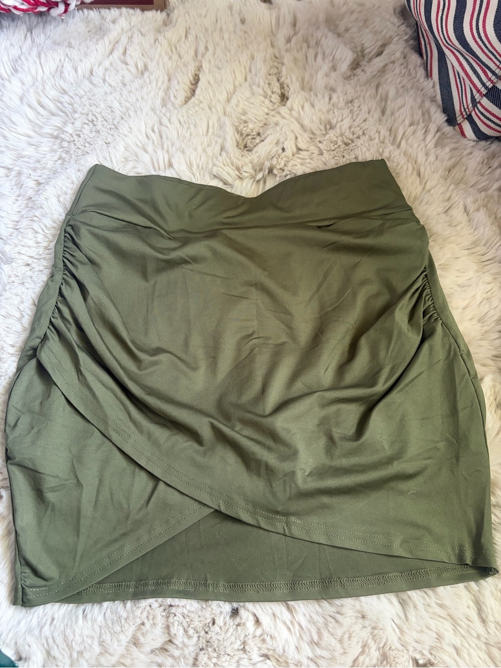 Olive Green Women's Wrap Skirt - Unbranded